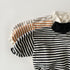 Winter striped plus velvet sweater turtleneck top